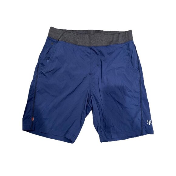 Rhone Shorts Mens OG 7 Blue Nylon Workout Gym Y2K XL A000450 - Picture 1 of 13